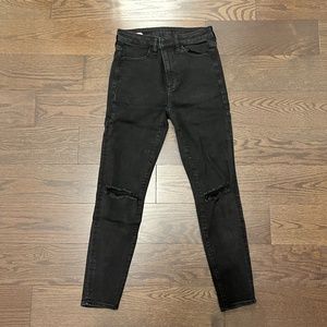 American Eagle Black Ripped Skinny Jeans Next Level Stretch